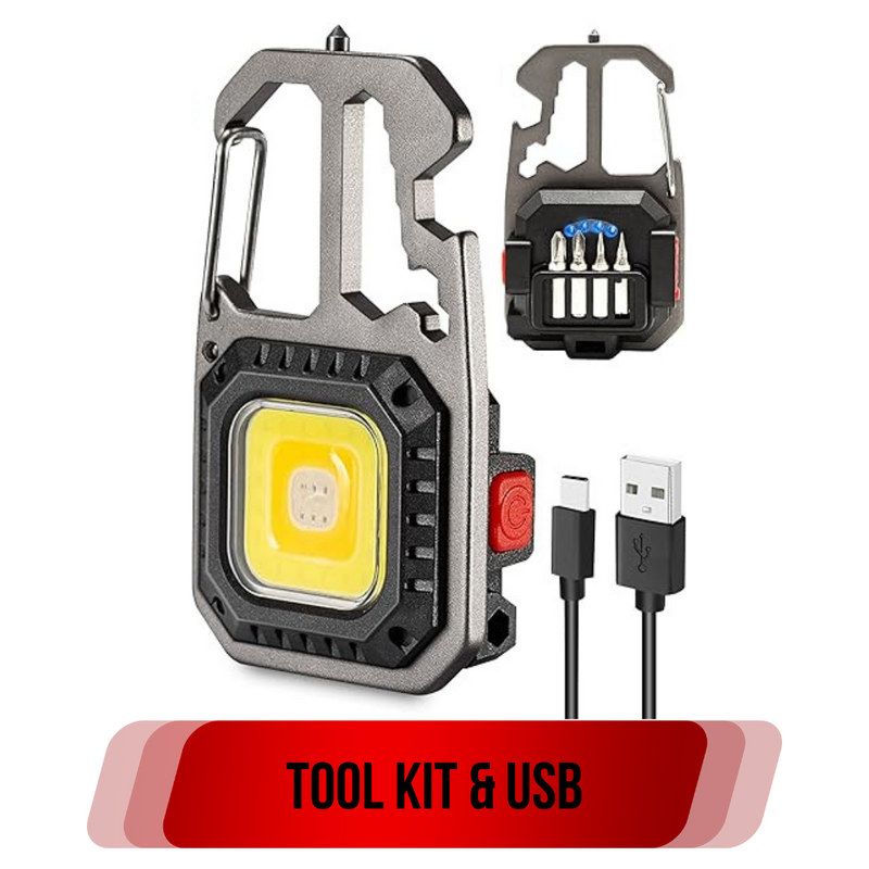 Premium 7 Mode Keyring Work light Torch Rechargeable