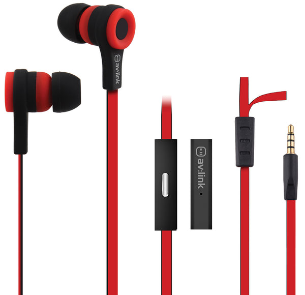 Rubberised Stereo Earphones with Hands-free